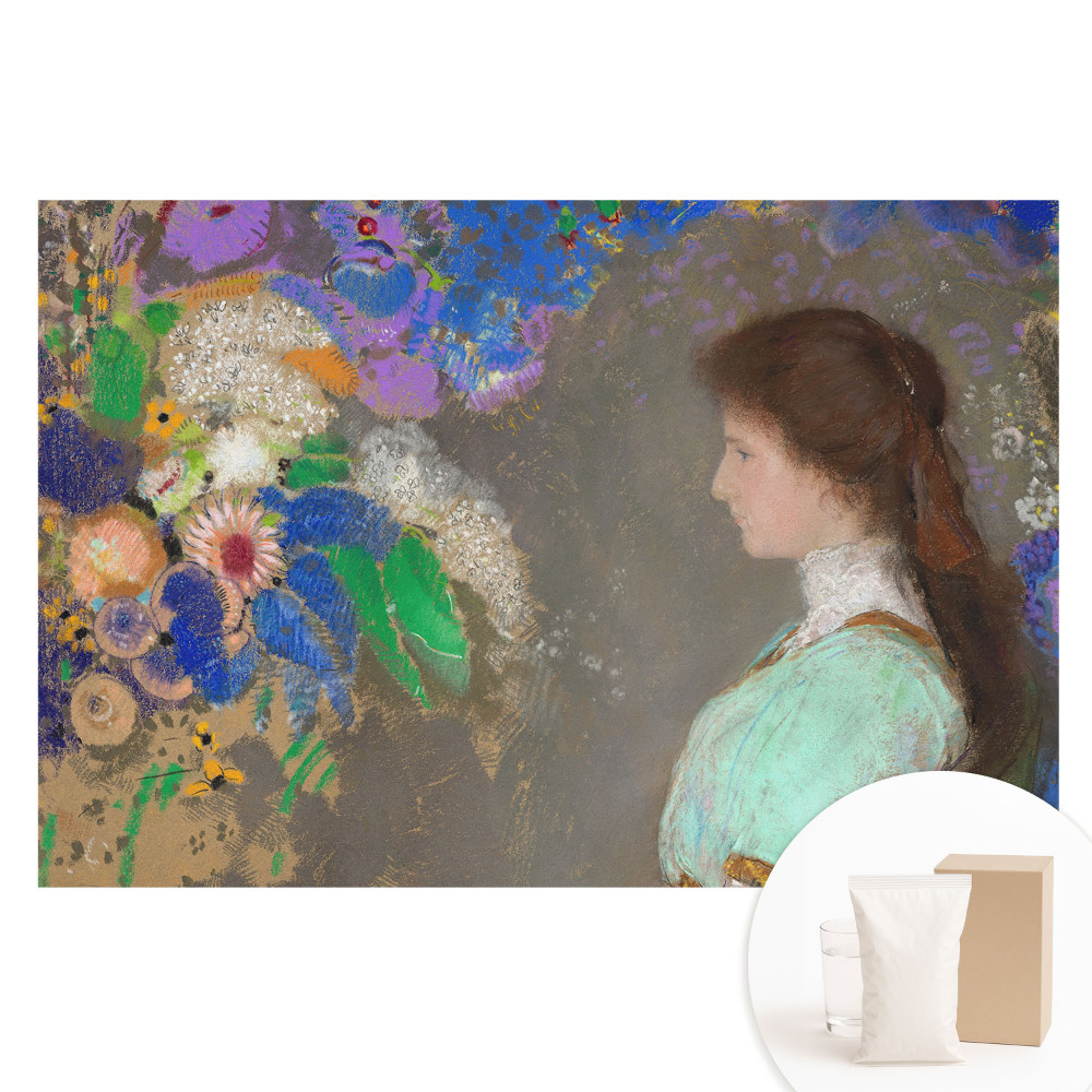 Papier peint intissé imprimé Femme parmi les fleurs