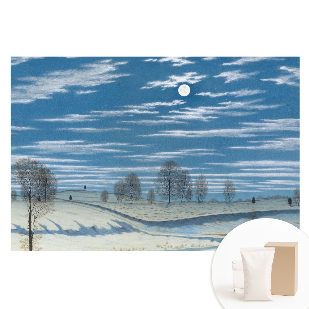 Papier peint intissé paysage hivernal mélancolique sous la lune