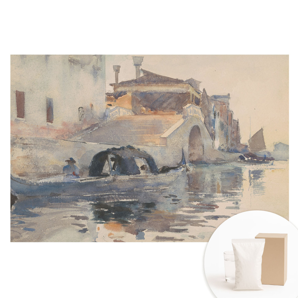 Papier peint photo intissé Paysage aquatique de Venise à l'aquarelle