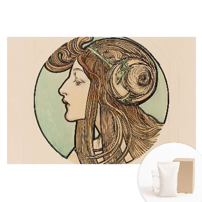 Papier peint intissé Élégante femme Art nouveau de profil