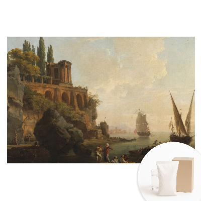 Papier peint panoramique intissé paysages classiques avec voiliers et côte