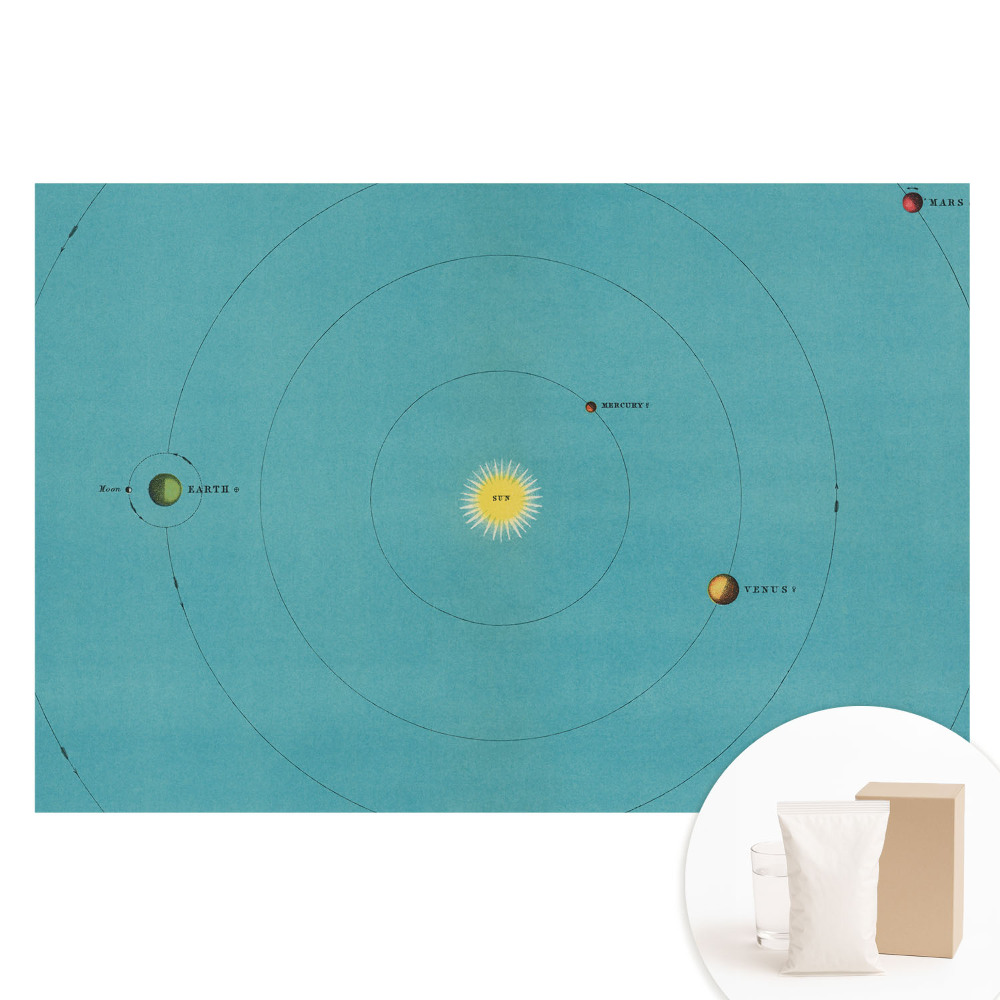 Papier peint photo sur tissu intissé motif rétro système solaire harmonieux