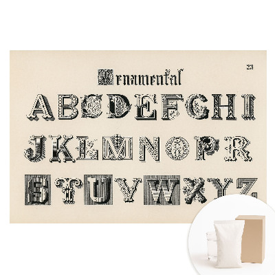 Papier peint panoramique intissé style lettres décoratives rétro classiques