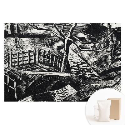 Papier peint intissé à motif géométrique de paysage urbain