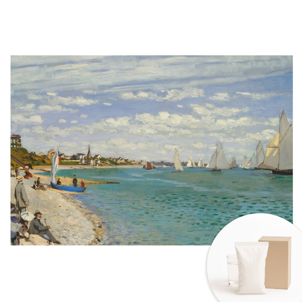 Papier peint panoramique intissé paysage de plage impressionniste