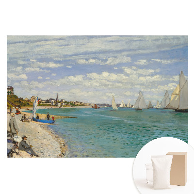 Papier peint panoramique intissé paysage de plage impressionniste