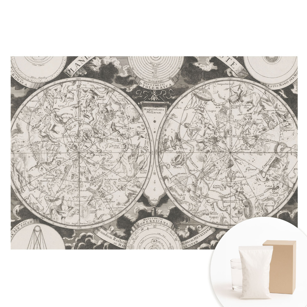 Papier peint panoramique intissé Cartographie rétro des constellations historiques