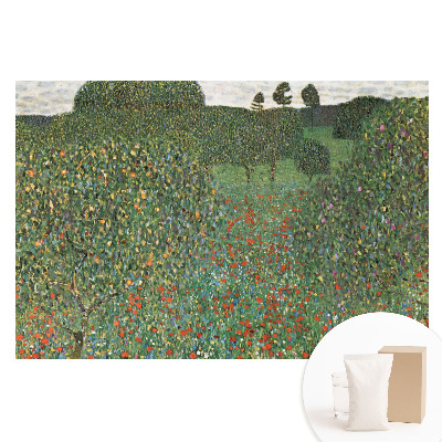 Papier peint intissé photo prairie fleurie parmi les arbres