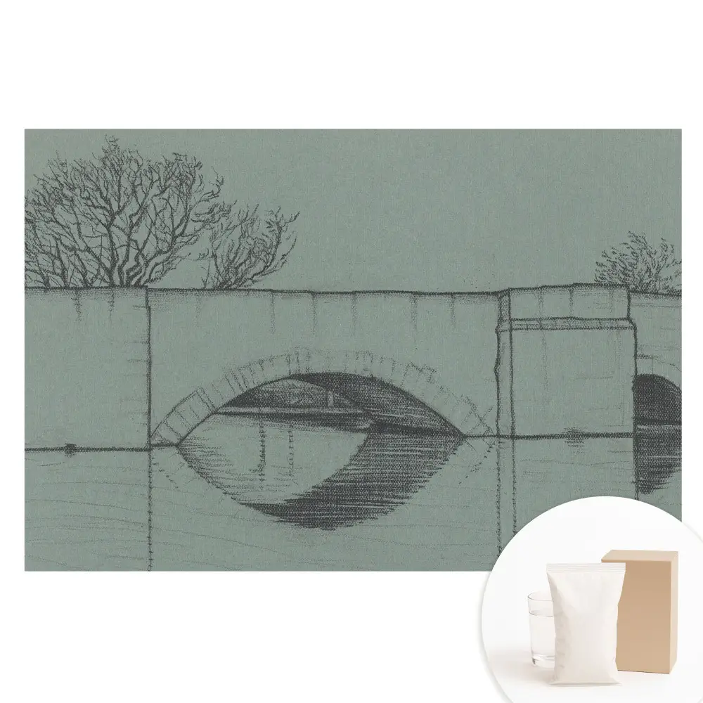 Papier peint photo sur tissu non tissé représentant un pont et une rivière dans un style classique