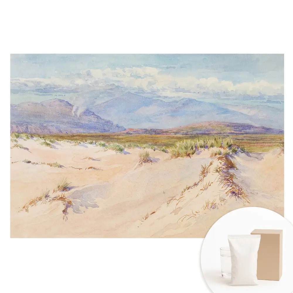 Papier peint panoramique intissé paysage désertique avec montagnes en arrière-plan
