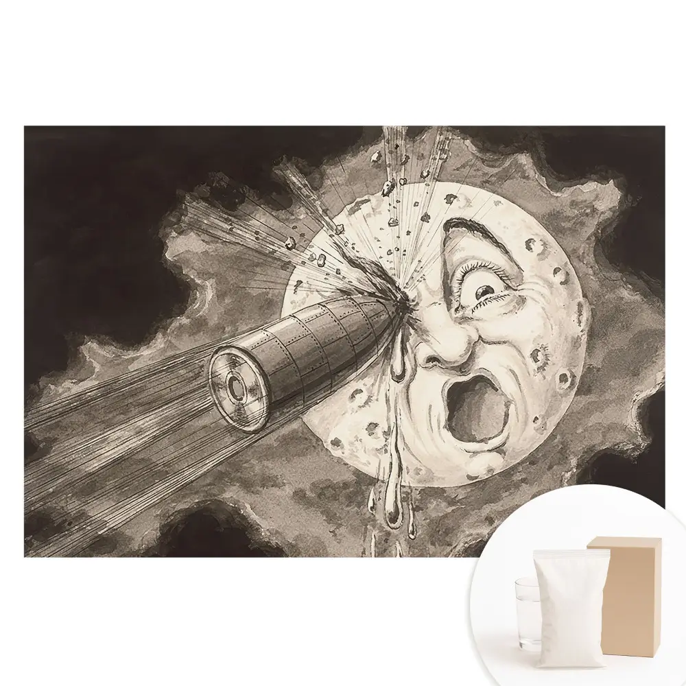 Papier peint panoramique La lune et l'objet métallique