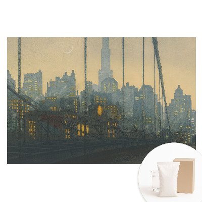 Papier peint panoramique intissé Ville nocturne illuminée