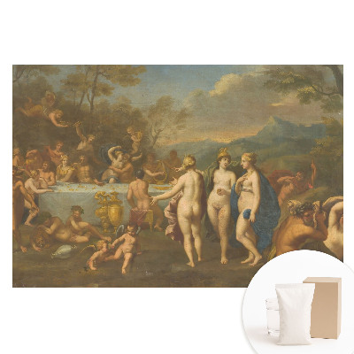 Papier peint panoramique intissé avec motif de personnages de la mythologie ancienne festoyant