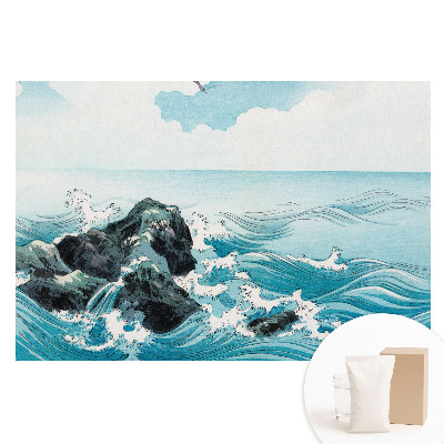 Papier peint intissé motif vagues de l'océan et ciel