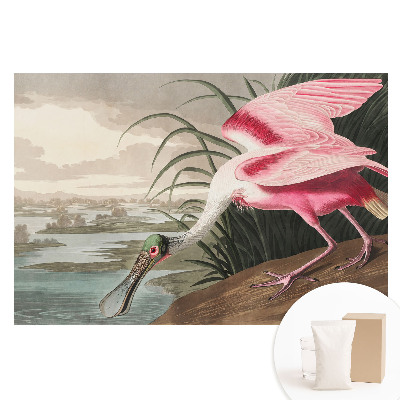 Papier peint photo grand format Idylle avec un flamant rose