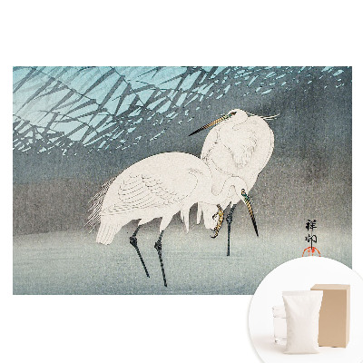 Papier peint photo imprimé sur tissu non tissé L'élégance des oiseaux traditionnels et motifs d'eau paisibles