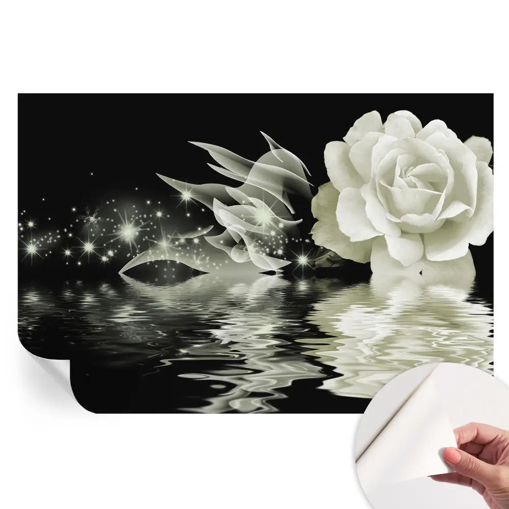 Papier peint autocollant pour salon motif Rose lumineuse
