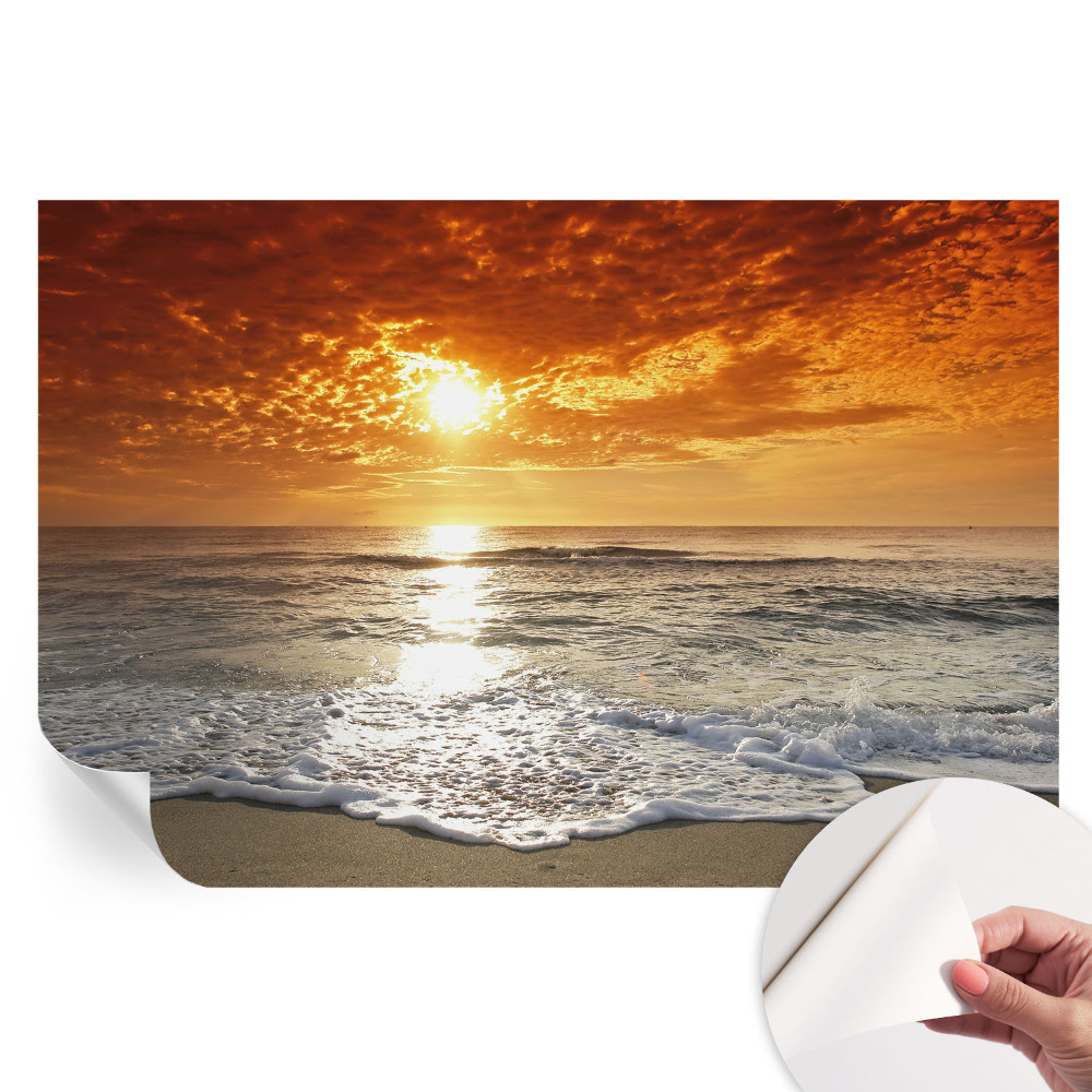 Papier peint photo autocollant vagues océaniques pour chambre