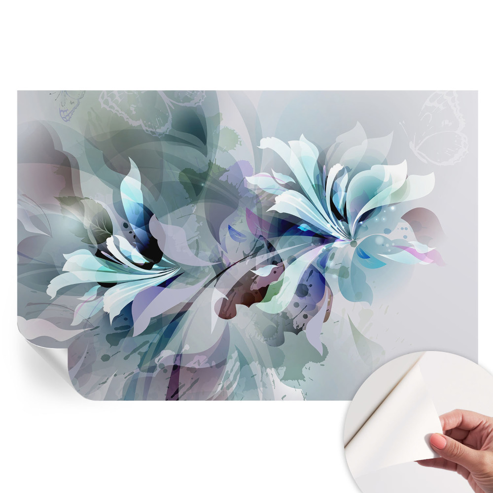Papier peint photo moderne motif abstraction florale pour salon