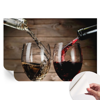 Fresque murale autocollante Verres de vin