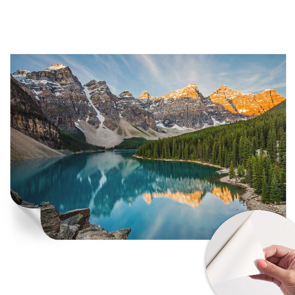 Papier peint photo moderne pour le salon Reflet de la montagne