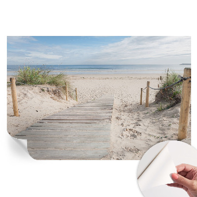 Papier peint autocollant pour salon motif passerelle en bois