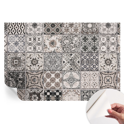 Papier peint photo moderne pour salon avec motifs de carreaux