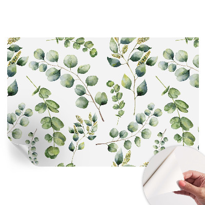 Papier peint photo autocollant feuilles vertes pour chambre