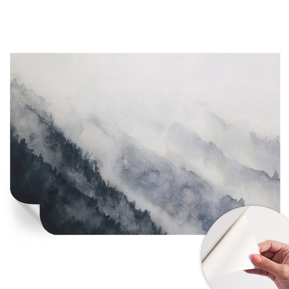 Papier peint photographique autocollant motif brouillard de montagne