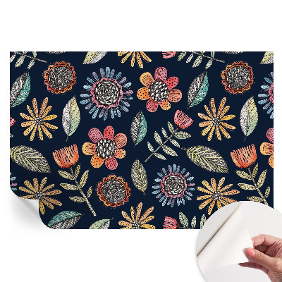 Papier peint photo autocollant motif mosaïque florale