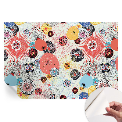 Papier peint photographique autocollant fleurs colorées