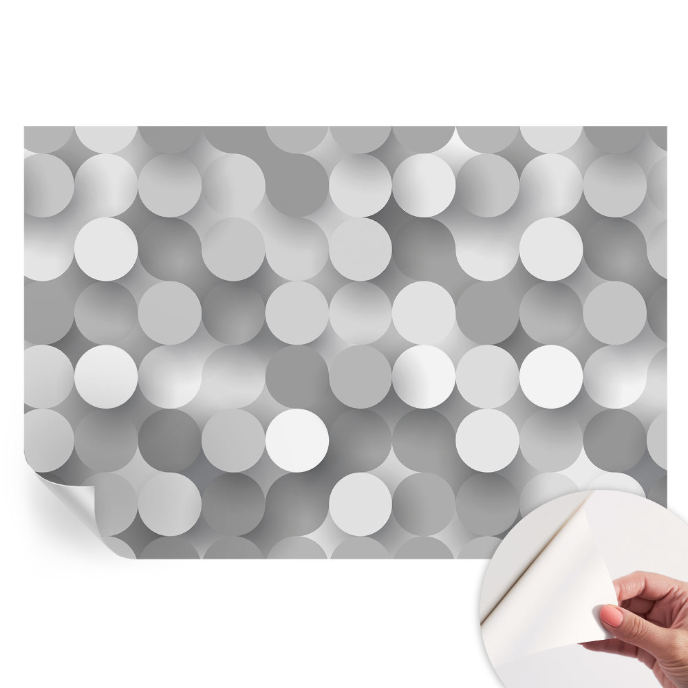 Fresque murale autocollante motifs cercles gris