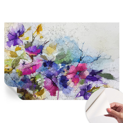 Papier peint autocollant pour le salon Fleurs abstraites