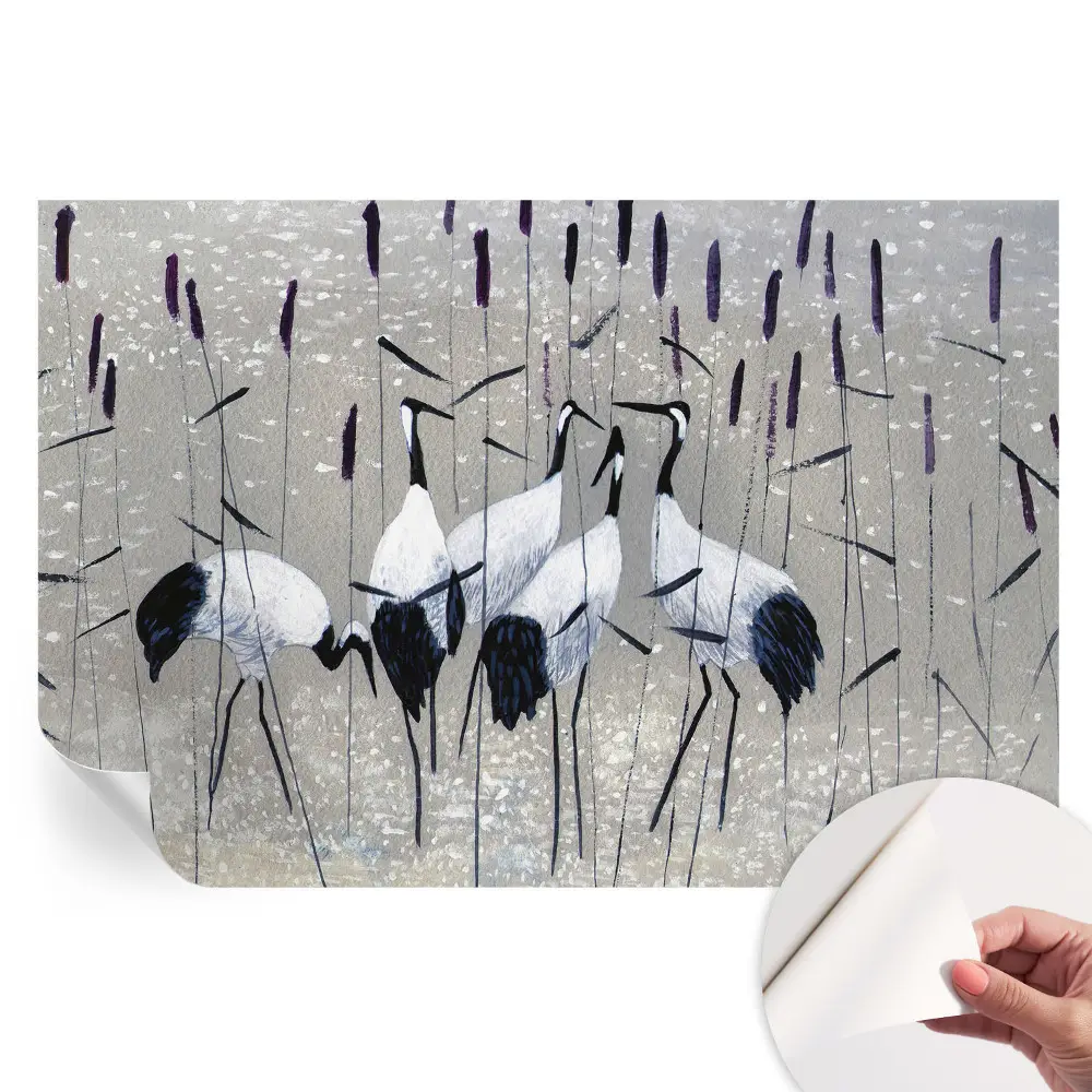 Papier peint photo autocollant Grues harmonieuses