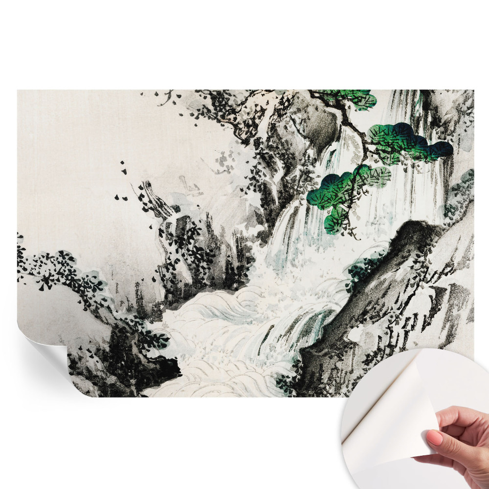 Papier peint photo autocollant pour chambre motif cascade naturelle