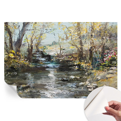 Papier peint autocollant pour le salon Ruisseau forestier