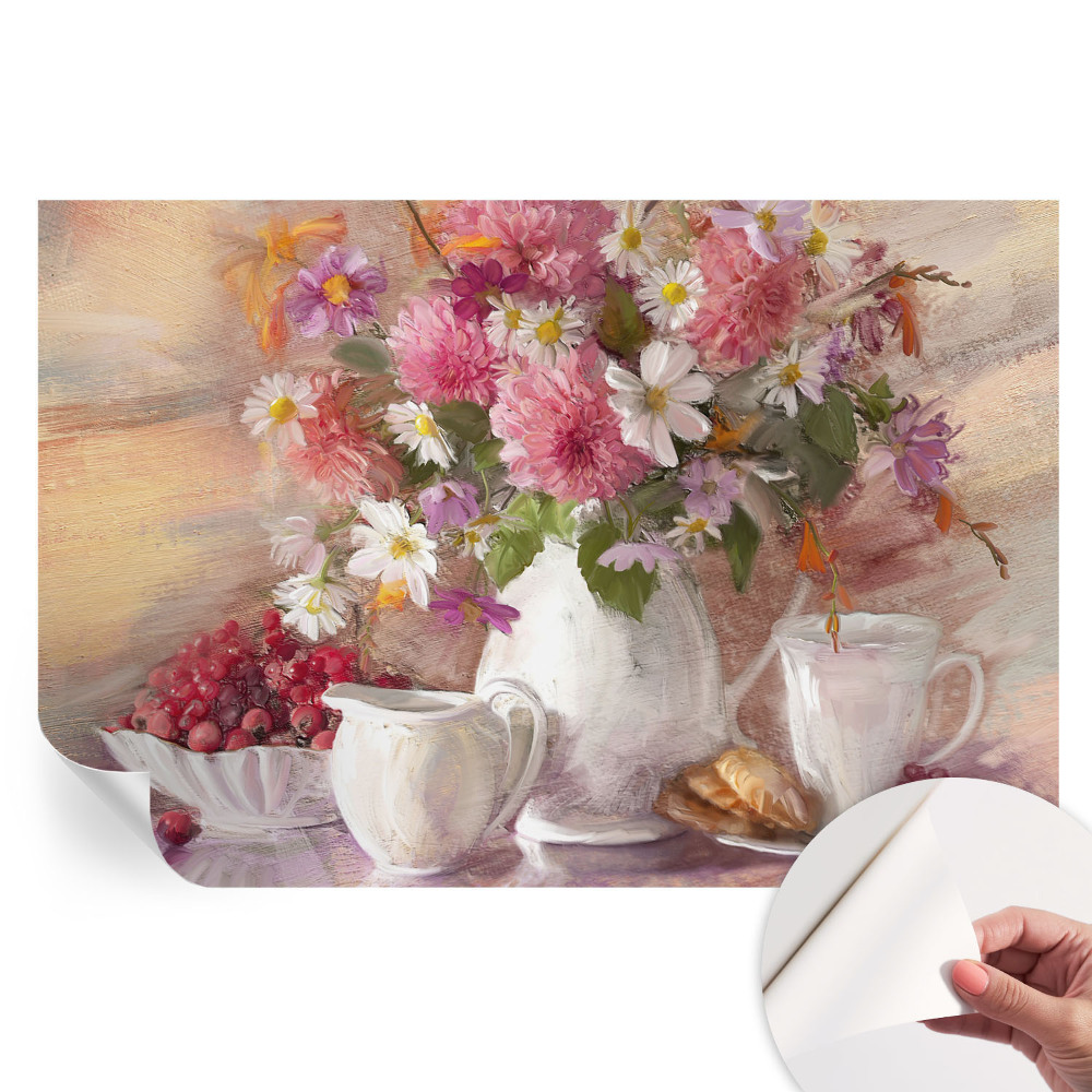 Papier peint photo autocollant fleurs sauvages pour la chambre