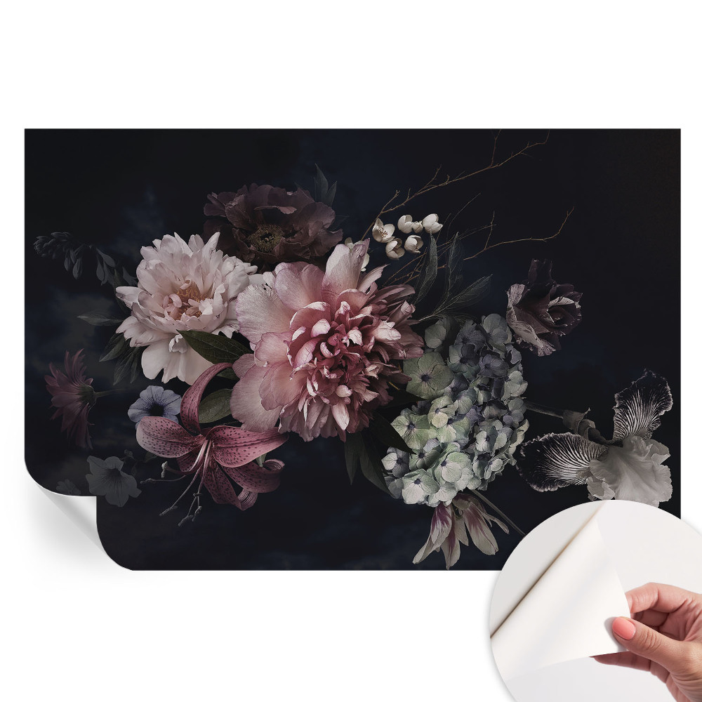Papier peint photo autocollant composition florale pour chambre