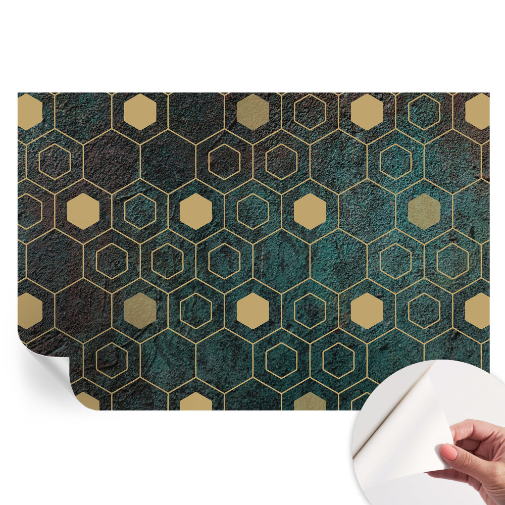 Papier peint autocollant à motif d'hexagones géométriques