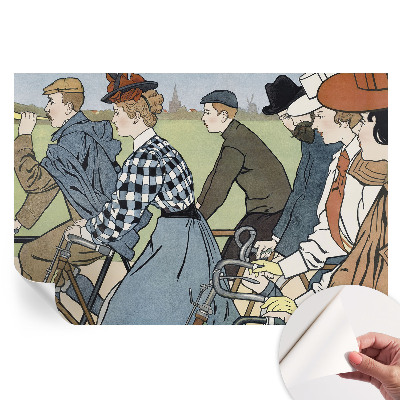 Papier peint photo moderne pour le salon cyclistes vintage