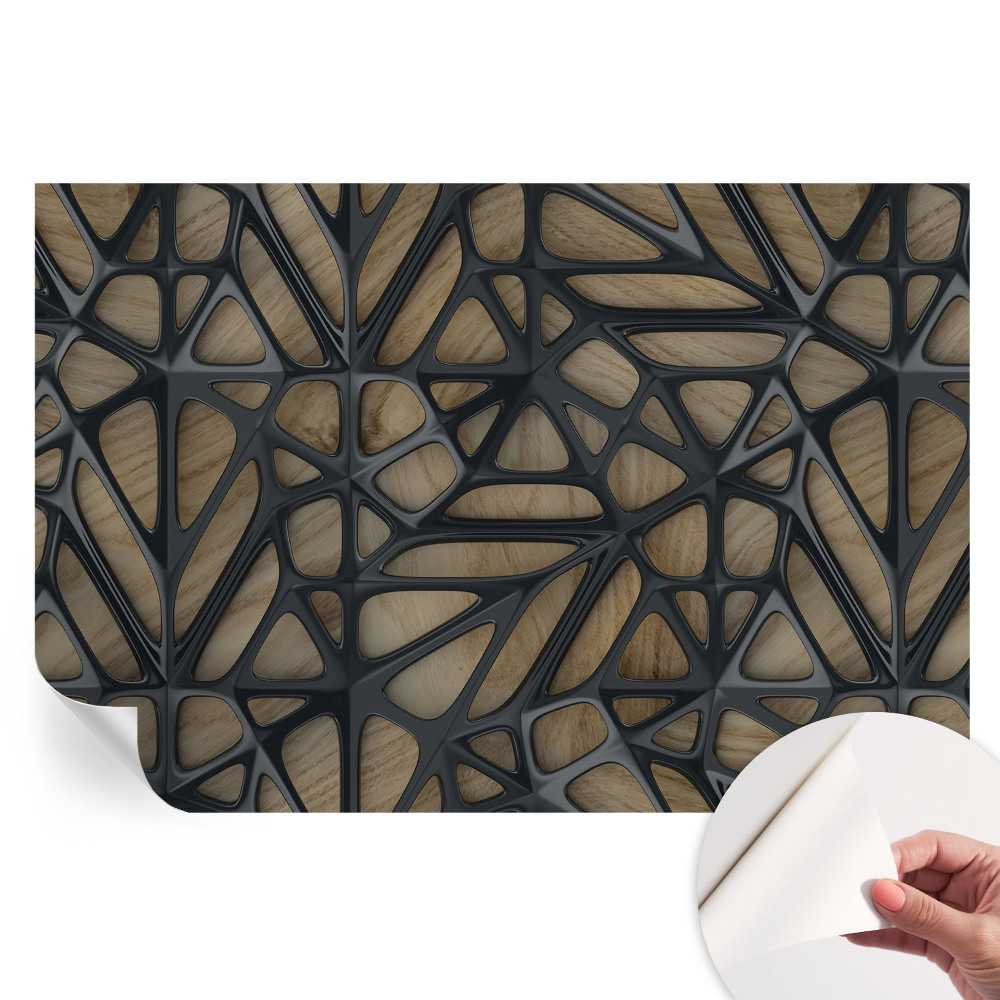 Papier peint autocollant pour le salon filet en bois