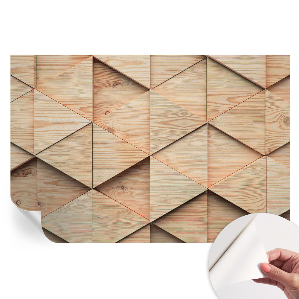 Papier peint photo autocollant pour la chambre mosaïque en bois