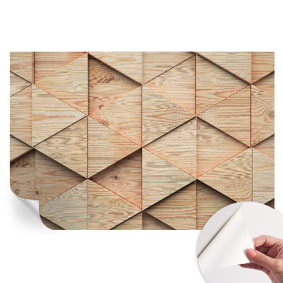 Papier peint adhésif effet mosaïque en bois pour chambre