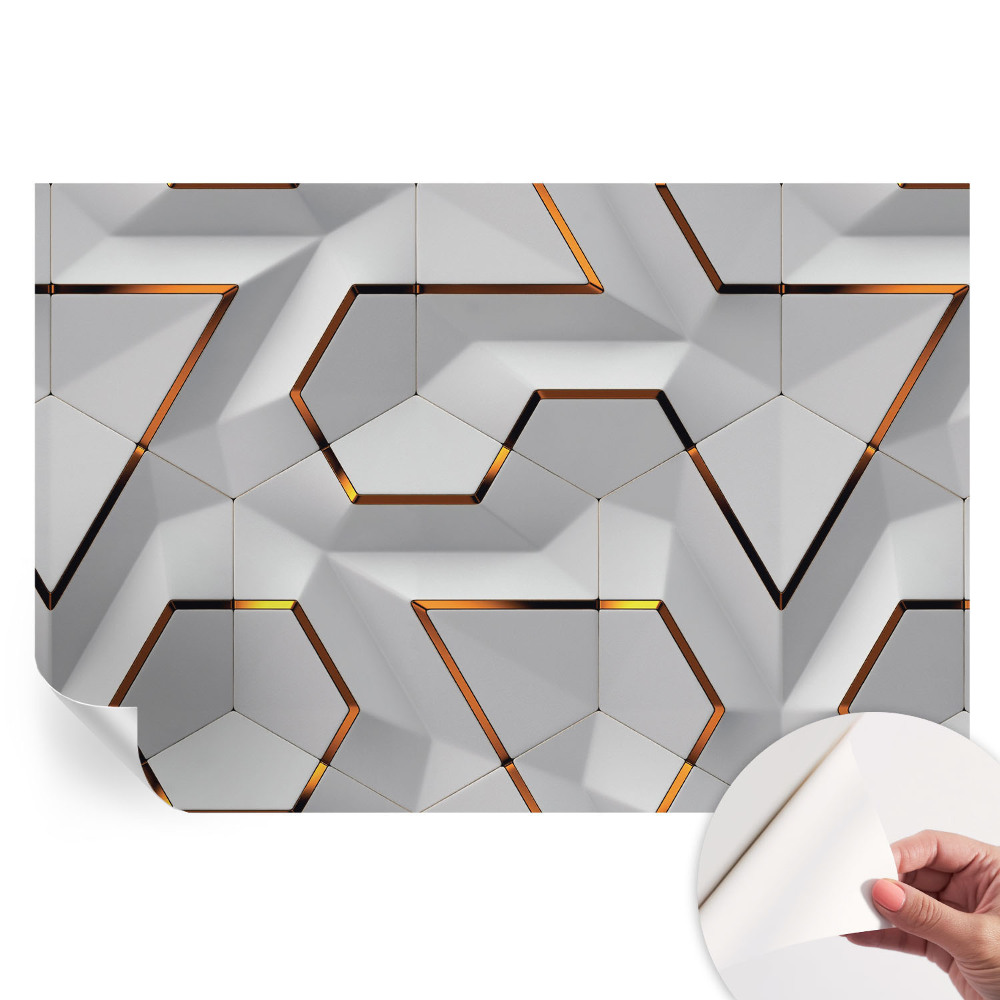 Papier peint autocollant pour le salon à motifs tridimensionnels
