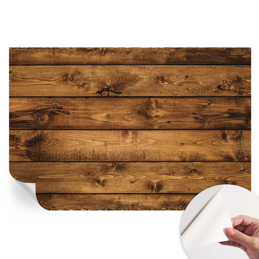 Papier peint photo autocollant motif planches de bois pour chambre
