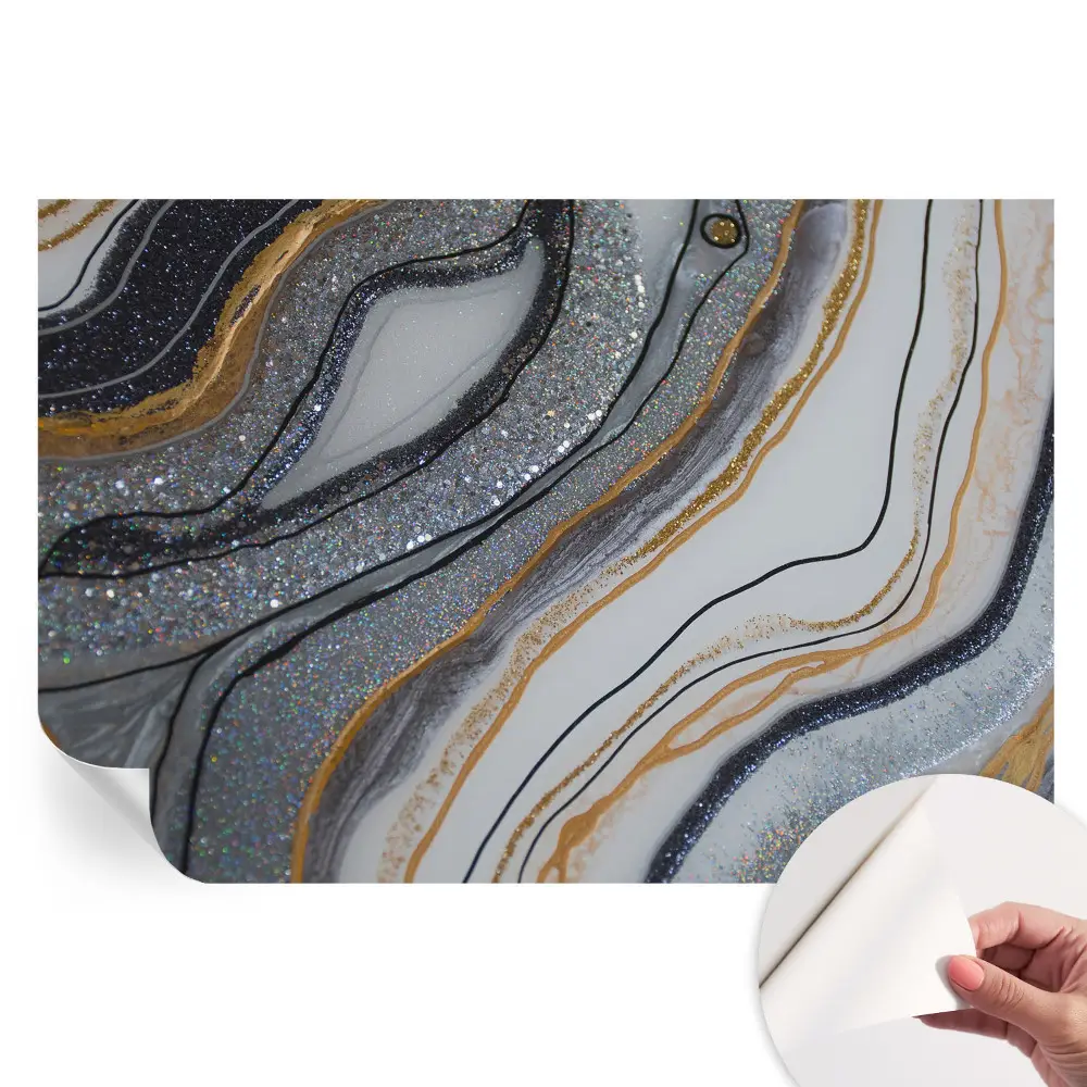 Papier peint autocollant pour salon motif vagues de pierre