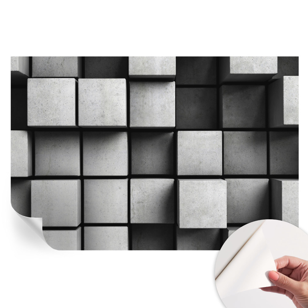 Papier peint photo autocollant à motifs de cubes géométriques