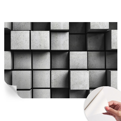 Papier peint photo autocollant à motifs de cubes géométriques
