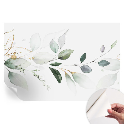 Papier peint photo moderne pour le salon Feuilles vertes