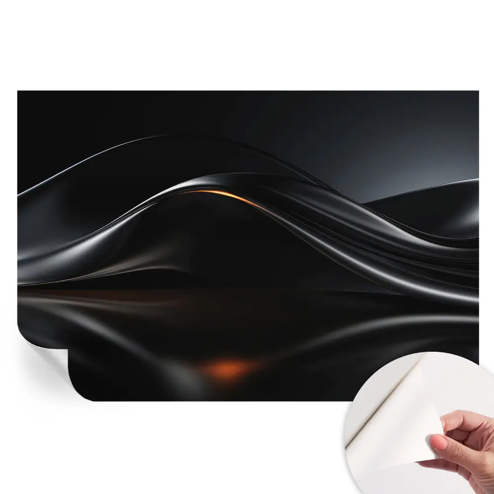 Papier peint photo autocollant vagues métalliques pour chambre